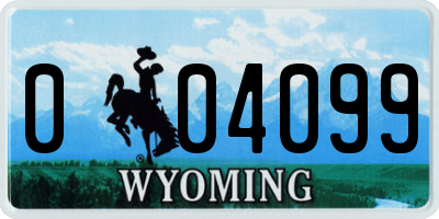 WY license plate 004099