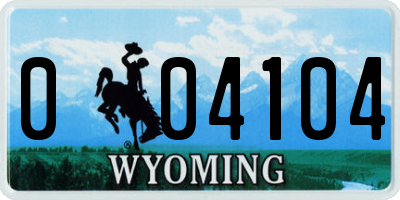 WY license plate 004104