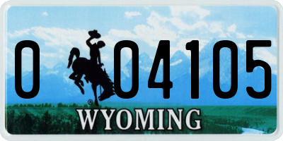 WY license plate 004105