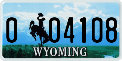 WY license plate 004108