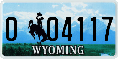 WY license plate 004117