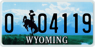 WY license plate 004119