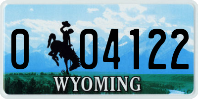 WY license plate 004122
