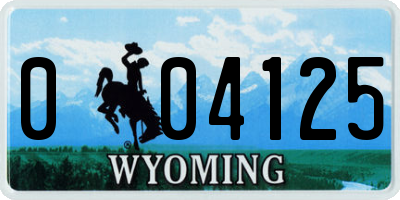 WY license plate 004125