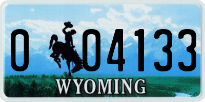 WY license plate 004133