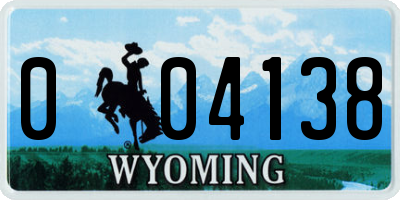 WY license plate 004138
