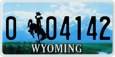 WY license plate 004142