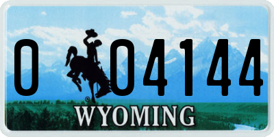 WY license plate 004144