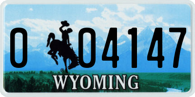 WY license plate 004147