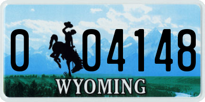 WY license plate 004148