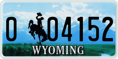 WY license plate 004152