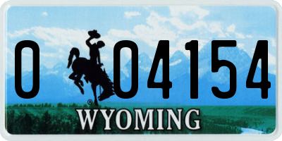 WY license plate 004154