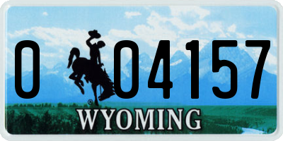 WY license plate 004157