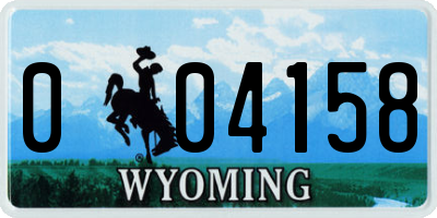 WY license plate 004158