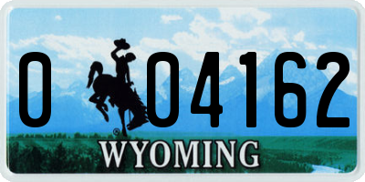 WY license plate 004162