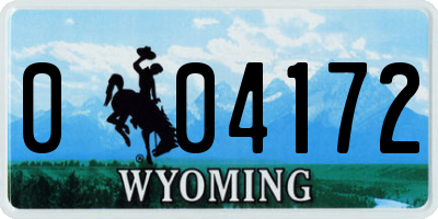 WY license plate 004172