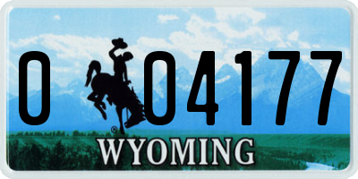 WY license plate 004177