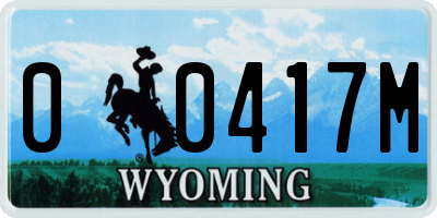 WY license plate 00417M