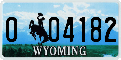 WY license plate 004182