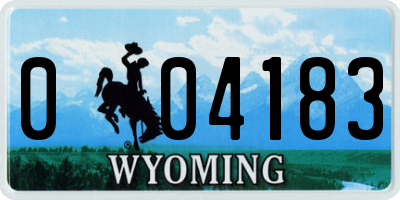 WY license plate 004183