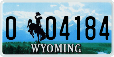 WY license plate 004184