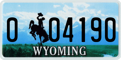 WY license plate 004190