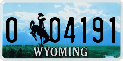 WY license plate 004191