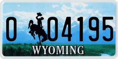 WY license plate 004195