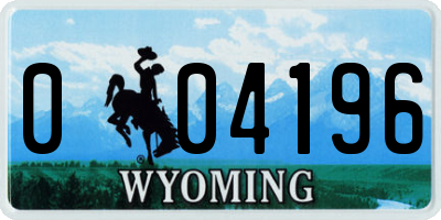 WY license plate 004196