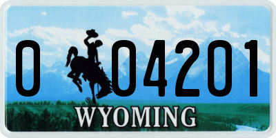 WY license plate 004201