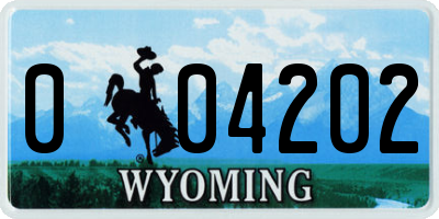 WY license plate 004202
