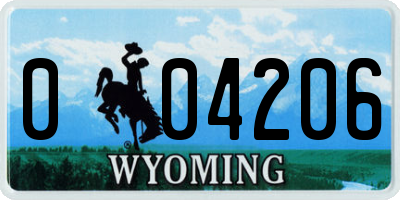 WY license plate 004206