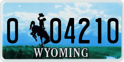 WY license plate 004210