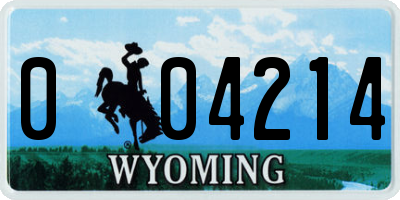 WY license plate 004214