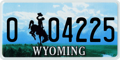 WY license plate 004225