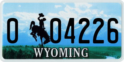 WY license plate 004226