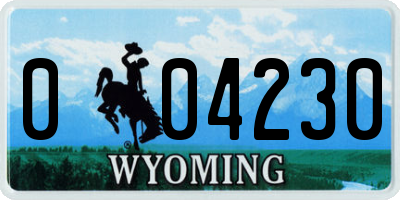 WY license plate 004230