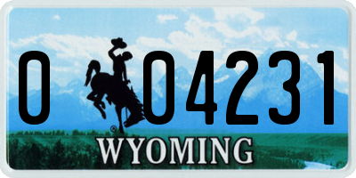 WY license plate 004231