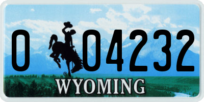 WY license plate 004232