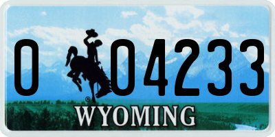 WY license plate 004233