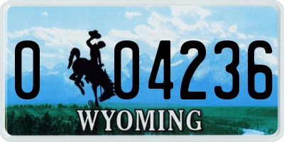 WY license plate 004236