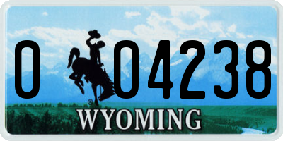 WY license plate 004238