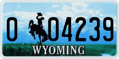 WY license plate 004239