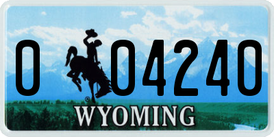 WY license plate 004240