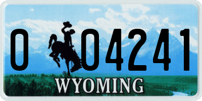 WY license plate 004241