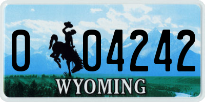 WY license plate 004242