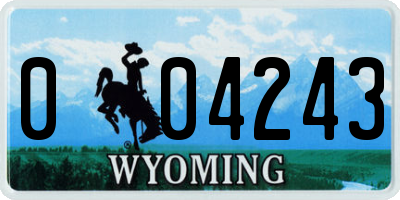 WY license plate 004243