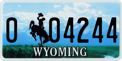 WY license plate 004244