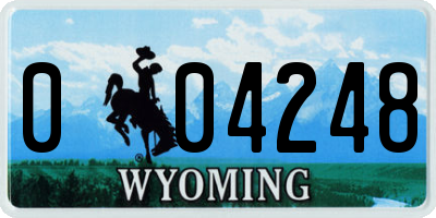 WY license plate 004248