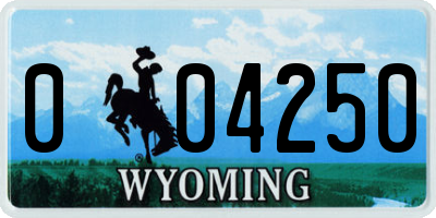 WY license plate 004250